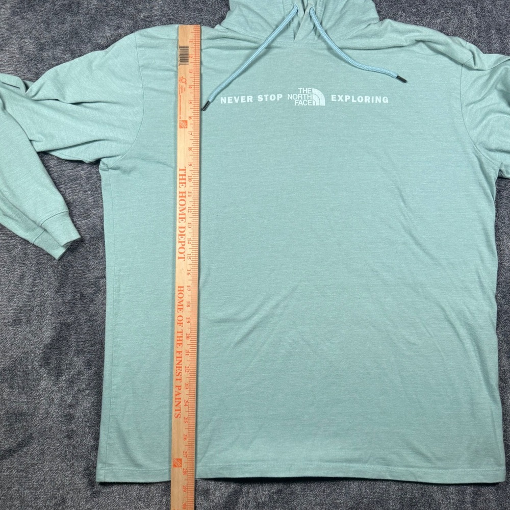 The North Face Mens XL Never Stop Exploring Hoodie Long Sleeve Tee Seafoam Green - Picture 7 of 8